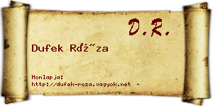 Dufek Róza névjegykártya