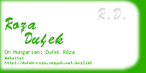 roza dufek business card